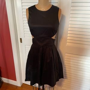 FRENCH CONNECTION | shiny black cut out mini dress 2